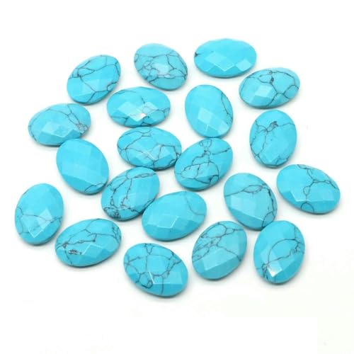 18 x 13,0 mm Natursteine, oval, doppelseitig geschliffen, facettierte Perlen, Heilkristall, Amethyst, Edelsteine, Perle zur Schmuckherstellung, DIY-Zubehör, Blau-Türkis, 10 Stück 18 x 13,0 mm Natursteine, oval, doppelseitig geschliffen, facettierte Perlen, Heilkristall, Amethyst, Edelsteine, Perle zur Schmuckherstellung, DIY-Zubehör, Blau-Türkis, 10 Stück von YFSHC