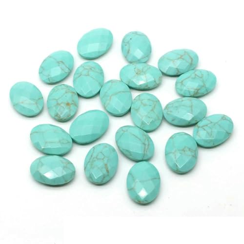 18 x 13,0 mm Natursteine, oval, doppelseitig geschliffen, facettierte Perlen, Heilkristall, Amethyst, Edelsteine, Perle zur Schmuckherstellung, DIY-Zubehör, Grün, Türkis, 10 Stück 18 x 13,0 mm Natursteine, oval, doppelseitig geschliffen, facettierte Perlen, Heilkristall, Amethyst, Edelsteine, Perle zur Schmuckherstellung, DIY-Zubehör, Grün, Türkis, 10 Stück von YFSHC