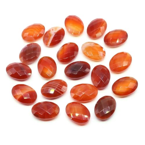 18 x 13,0 mm Natursteine, oval, doppelseitig geschliffen, facettierte Perlen, Heilkristall, Amethyst, Edelsteine, Perle zur Schmuckherstellung, DIY-Zubehör, Roter Achat, 1 Stück 18 x 13,0 mm Natursteine, oval, doppelseitig geschliffen, facettierte Perlen, Heilkristall, Amethyst, Edelsteine, Perle zur Schmuckherstellung, DIY-Zubehör, Roter Achat, 1 Stück von YFSHC