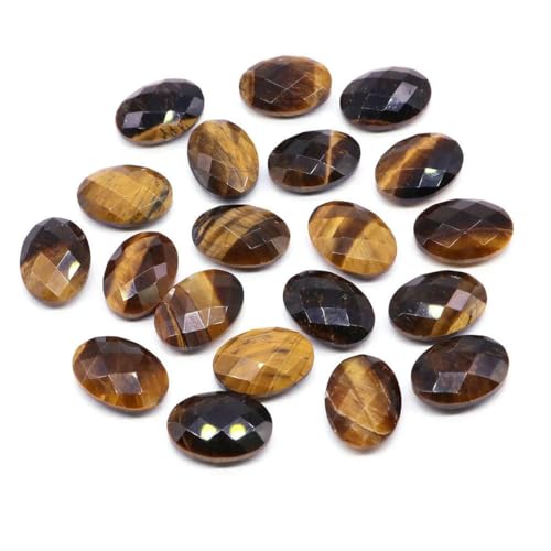 18 x 13,0 mm Natursteine, oval, doppelseitig geschliffen, facettierte Perlen, Heilkristall, Amethyst, Edelsteine, Perle zur Schmuckherstellung, DIY-Zubehör, Tigerauge, 20 Stück 18 x 13,0 mm Natursteine, oval, doppelseitig geschliffen, facettierte Perlen, Heilkristall, Amethyst, Edelsteine, Perle zur Schmuckherstellung, DIY-Zubehör, Tigerauge, 20 Stück von YFSHC