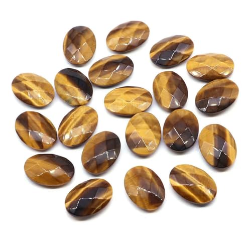 18 x 13,0 mm Natursteine, oval, doppelseitig geschliffen, facettierte Perlen, Heilkristall, Amethyst, Edelsteine, Perle zur Schmuckherstellung, DIY-Zubehör, Tigerauge A, 10 Stück 18 x 13,0 mm Natursteine, oval, doppelseitig geschliffen, facettierte Perlen, Heilkristall, Amethyst, Edelsteine, Perle zur Schmuckherstellung, DIY-Zubehör, Tigerauge A, 10 Stück von YFSHC