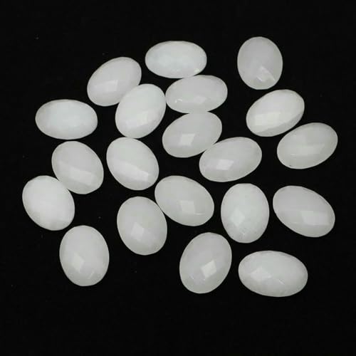 18 x 13,0 mm Natursteine, oval, doppelseitig geschliffen, facettierte Perlen, Heilkristall, Amethyst, Edelsteine, Perle zur Schmuckherstellung, DIY-Zubehör, Weißer Jade, 5 Stück 18 x 13,0 mm Natursteine, oval, doppelseitig geschliffen, facettierte Perlen, Heilkristall, Amethyst, Edelsteine, Perle zur Schmuckherstellung, DIY-Zubehör, Weißer Jade, 5 Stück von YFSHC