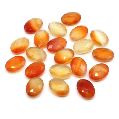 18 x 13,0 mm Natursteine, oval, doppelseitig geschliffen, facettierte Perlen, Heilkristall, Amethyst, Edelsteine, Perle zur Schmuckherstellung, DIY-Zubehör, hellroter Achat, 20 Stück 18 x 13,0 mm Natursteine, oval, doppelseitig geschliffen, facettierte Perlen, Heilkristall, Amethyst, Edelsteine, Perle zur Schmuckherstellung, DIY-Zubehör, hellroter Achat, 20 Stück von YFSHC
