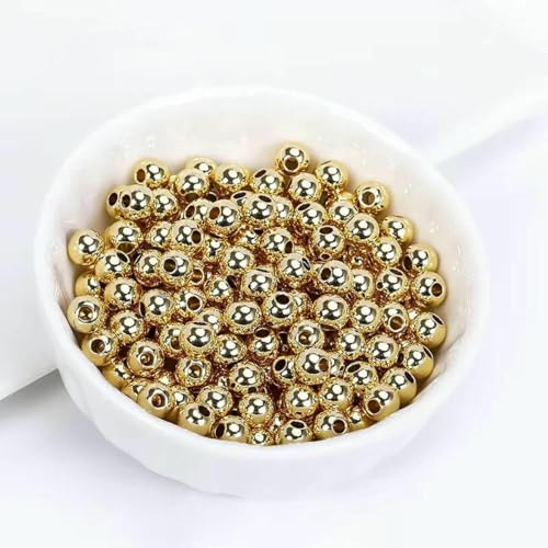18K Vergoldete Spacer Perle zur Schmuckherstellung,Perlentrenner für Armband,Runde Metallperle,DIY Perlenzubehör-14K Echt vergoldet-3,0mm-100 Stück 18K Vergoldete Spacer Perle zur Schmuckherstellung,Perlentrenner für Armband,Runde Metallperle,DIY Perlenzubehör-14K Echt vergoldet-3,0mm-100 Stück von YFSHC