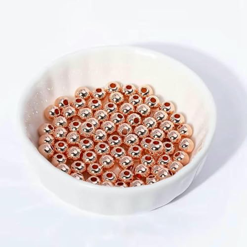 18K Vergoldete Spacer Perle zur Schmuckherstellung,Perlentrenner für Armband,Runde Metallperle,DIY Perlenzubehör-Rosévergoldet-2mm-100 Stück 18K Vergoldete Spacer Perle zur Schmuckherstellung,Perlentrenner für Armband,Runde Metallperle,DIY Perlenzubehör-Rosévergoldet-2mm-100 Stück von YFSHC