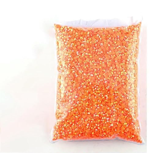 2/3/4/5/6 mm Bulk Jelly Ab Resin Non Hot Fix Strasssteine mit flacher Rückseite, Kristalle, Strass glitzert, Pink-Tangerine AB-3,0 mm, 10000 Stück von YFSHC