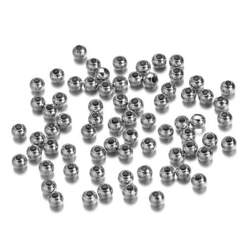 2–8 mm Edelstahl, runde Samenperlen mit großem Loch, lose Abstandsperlen für DIY-Schmuckherstellung, Zubehör, Zubehör, Stahl, 5 mm, 200 Stück 2–8 mm Edelstahl, runde Samenperlen mit großem Loch, lose Abstandsperlen für DIY-Schmuckherstellung, Zubehör, Zubehör, Stahl, 5 mm, 200 Stück von YFSHC