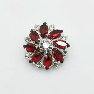 2 Stück 28 mm Blumenform Metall glänzende Strass-Glasknöpfe DIY Nähen dekoratives Kleidungszubehör-1 von YFSHC
