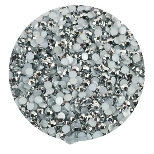 2 mm, 3,0 mm, 4,0 mm, 5 mm, 6 mm, flache Rückseite, silberne Unterseite, Harz, nicht Hotfix-Strasssteine in großer Packung für DIY-Bastel- und Nagelkunst-Dekorati 2 mm, 3,0 mm, 4,0 mm, 5 mm, 6 mm, flache Rückseite, silberne Unterseite, Harz, nicht Hotfix-Strasssteine in großer Packung für DIY-Bastel- und Nagelkunst-Dekorati von YFSHC