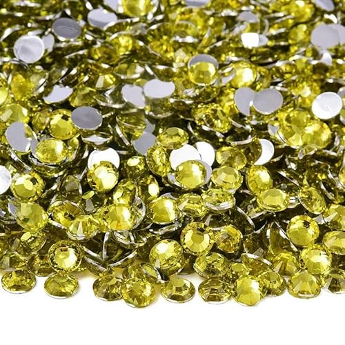 2 mm – 6 mm, rund, nicht Hotfix, Glitzer, Bling, Maniküre-Strass, silberfarben, flache Rückseite, Harz-Strasssteine, zum Aufkleben, Perlen für Nagelkunst, Nagel-Edelstein von YFSHC
