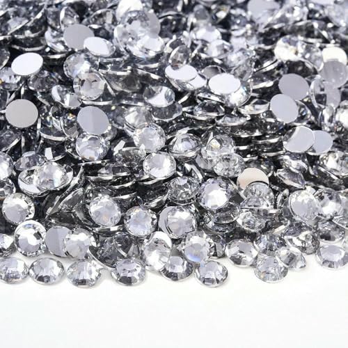 2 mm – 6 mm, rund, nicht Hotfix, Glitzer, Bling, Maniküre-Strass, silberfarben, flache Rückseite, Kunstharz, zum Aufkleben, Perlen, Nailart, Nagel-Edelsteine, DIY, Krista 2 mm – 6 mm, rund, nicht Hotfix, Glitzer, Bling, Maniküre-Strass, silberfarben, flache Rückseite, Kunstharz, zum Aufkleben, Perlen, Nailart, Nagel-Edelsteine, DIY, Krista von YFSHC