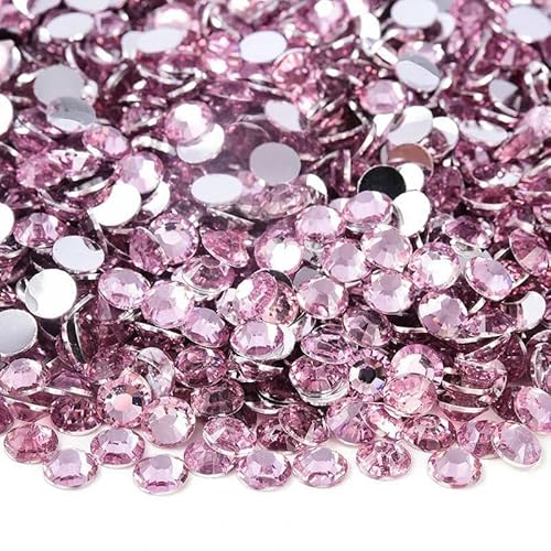 2 mm – 6 mm, rund, nicht Hotfix, Glitzer, Bling, Maniküre-Strass, silberfarben, flache Rückseite, Kunstharz, zum Aufkleben, Perlen, Nailart, Nagel-Edelsteine, DIY, hellro 2 mm – 6 mm, rund, nicht Hotfix, Glitzer, Bling, Maniküre-Strass, silberfarben, flache Rückseite, Kunstharz, zum Aufkleben, Perlen, Nailart, Nagel-Edelsteine, DIY, hellro von YFSHC