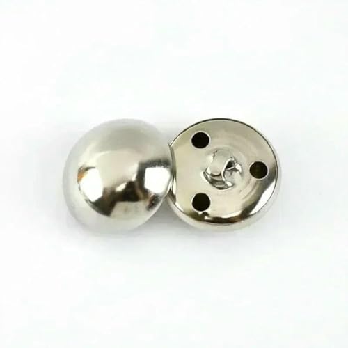 20/50 Stück 15–25 mm Metallknöpfe, Jacke, runder Pilzschaftknopf für Jeans, Kleidung, dekorative Verschlüsse, DIY-Nähzubehör, Silber, 15 mm, 50 Stück von YFSHC