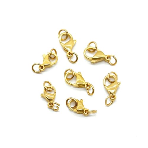 20/50 Stück Edelstahl vergoldete Karabinerverschlüsse für Armband, Halskette, Kette, DIY-Schmuckherstellung, Zubehör, Gold, 5 x 9 mm, 20 Stück 20/50 Stück Edelstahl vergoldete Karabinerverschlüsse für Armband, Halskette, Kette, DIY-Schmuckherstellung, Zubehör, Gold, 5 x 9 mm, 20 Stück von YFSHC