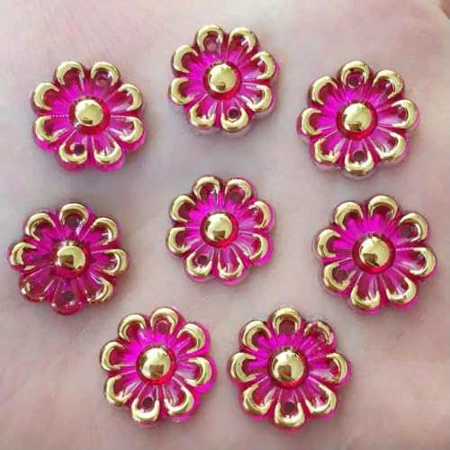 20 STÜCKE 16mm AB Acryl Blume Strass Flatback Hochzeit Diy Knopf 2 Loch Handwerk K29-K293 von YFSHC