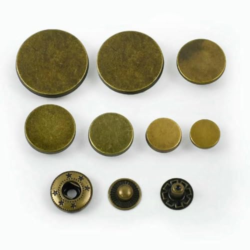 20 Sets 10–25 mm Metall-Druckknöpfe zum Nähen von Nieten, Druckknöpfen, Jacken, Mänteln, Taschen, Kleidung, Druckknöpfen, DIY-Bastelzubehör-D3-8-Bronze-12 mm von YFSHC