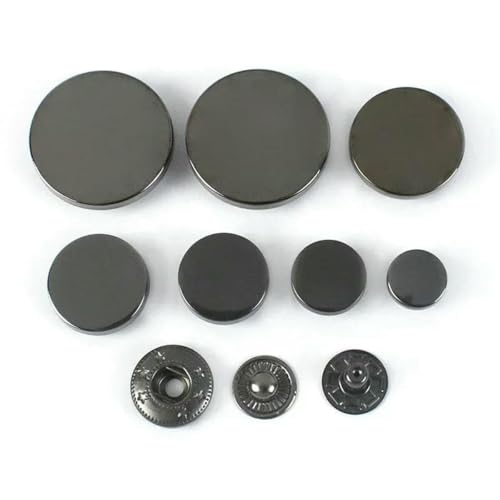 20 Sets 10–25 mm Metall-Druckknöpfe zum Nähen von Nieten, Druckknöpfen, Jacken, Mänteln, Taschen, Kleidung, Druckknöpfen, DIY-Bastelzubehör-D3-8-GunBlack-15 mm von YFSHC