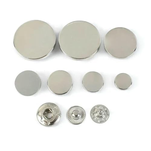 20 Sets 10–25 mm Metall-Druckknöpfe zum Nähen von Nieten, Druckknöpfen, Jacken, Mänteln, Taschen, Kleidung, Druckknöpfen, DIY-Bastelzubehör-D3-8-Silber-10 mm von YFSHC