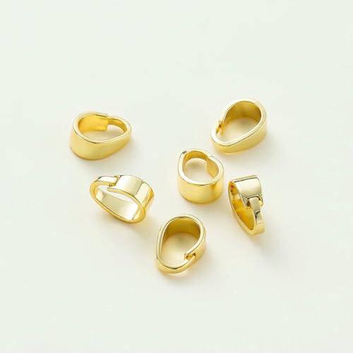 20 Stück/Los 14K 18K Gold Farbe Anhänger Klemmbügel Clips Melonensamen Charm Verschlüsse Verbinder Bulk für DIY Halskette Herstellung von Befunden-18K Gold-3x5x6,7mm von YFSHC