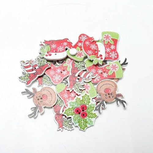 20 Stück/Packung Mix Weihnachten Dekorative Holzknöpfe DIY 2 Löcher Handgefertigt Scrapbooking Für Bastelbedarf Nähzubehör-MT1592 von YFSHC