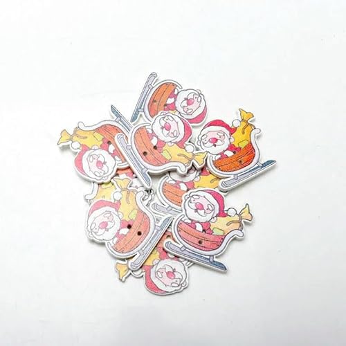20 Stück/Packung Mix Weihnachten Dekorative Holzknöpfe DIY 2 Löcher Handgefertigt Scrapbooking Für Bastelbedarf Nähzubehör-MT1628 von YFSHC