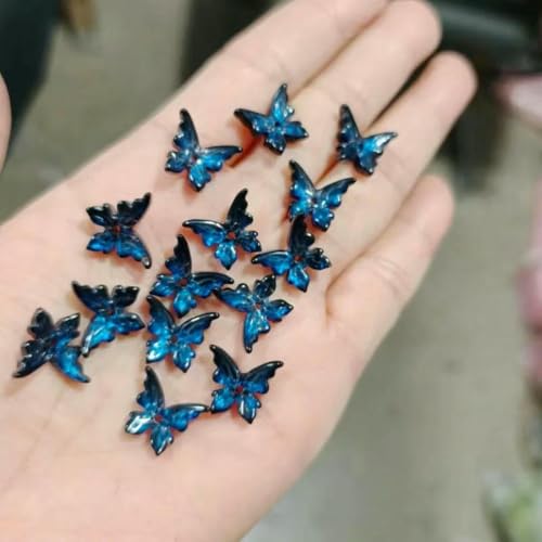 20 Stück 12 x 14,0 mm tschechische Glasperlen Schmetterlingskristall-Abstandshalterperlen für die Schmuckherstellung, handgefertigtes Halsketten-Armbandzubehör-7-12 x 14,0 mm (20 Stück) von YFSHC