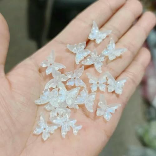 20 Stück 12 x 14,0 mm tschechische Glasperlen Schmetterlingskristall-Abstandshalterperlen für die Schmuckherstellung, handgefertigtes Zubehör für Halsketten und Armbänder, 2-12 x 14,0 mm (20 Stück) von YFSHC