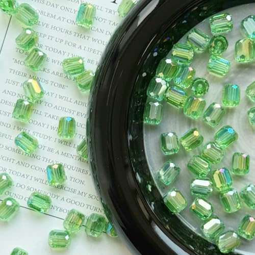 20 Stück 8 mm tschechische mehrfarbige lose zylindrische Glasperlen, runde facettierte Kristallperlen zur Schmuckherstellung, DIY-Armbänder, Zubehör, 10–8 mm (20 Stück) von YFSHC