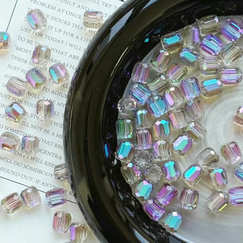 20 Stück 8 mm tschechische mehrfarbige lose zylindrische Glasperlen, runde facettierte Kristallperlen zur Schmuckherstellung, DIY-Armbänder, Zubehör, 11–8 mm (20 Stück) von YFSHC