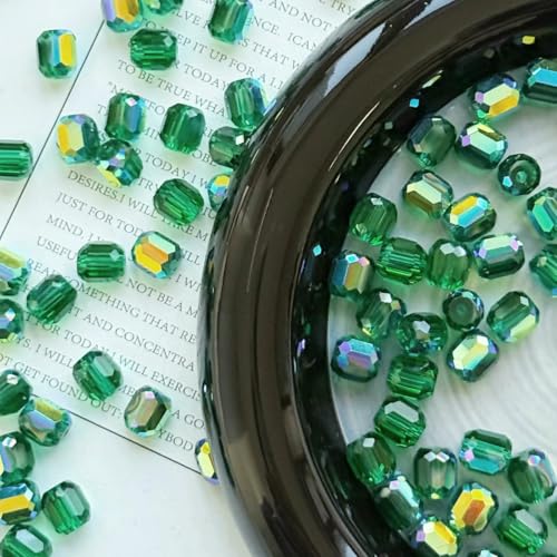 20 Stück 8 mm tschechische mehrfarbige lose zylindrische Glasperlen, runde facettierte Kristallperlen zur Schmuckherstellung, DIY-Armbänder, Zubehör, 13–8 mm (20 Stück) von YFSHC