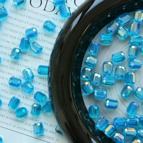 20 Stück 8 mm tschechische mehrfarbige lose zylindrische Glasperlen, runde facettierte Kristallperlen zur Schmuckherstellung, DIY-Armbänder, Zubehör, 3–8 mm (20 Stück) von YFSHC