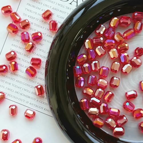 20 Stück 8 mm tschechische mehrfarbige lose zylindrische Glasperlen, runde facettierte Kristallperlen zur Schmuckherstellung, DIY-Armbänder, Zubehör, 4–8 mm (20 Stück) von YFSHC
