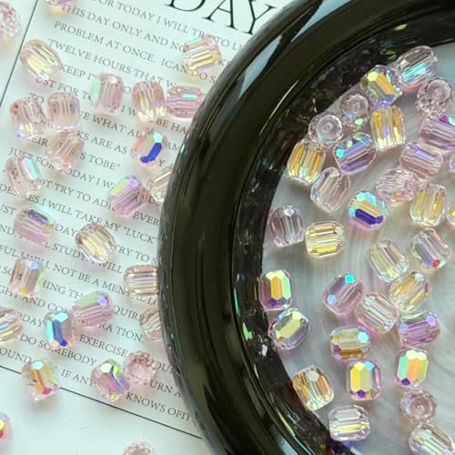 20 Stück 8 mm tschechische mehrfarbige lose zylindrische Glasperlen, runde facettierte Kristallperlen zur Schmuckherstellung, DIY-Armbänder, Zubehör, 5–8 mm (20 Stück) von YFSHC