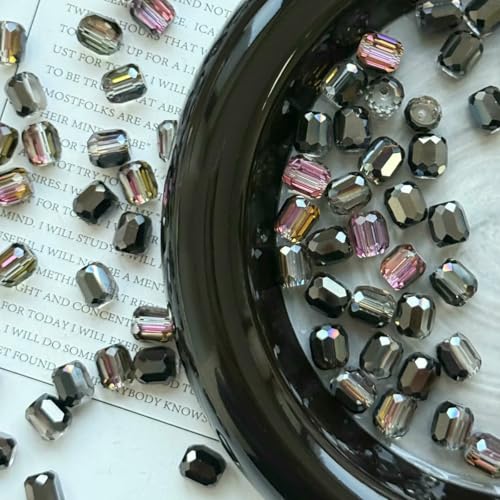 20 Stück 8 mm tschechische mehrfarbige lose zylindrische Glasperlen, runde facettierte Kristallperlen zur Schmuckherstellung, DIY-Armbänder, Zubehör, 6–8 mm (20 Stück) von YFSHC