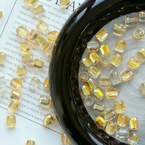 20 Stück 8 mm tschechische mehrfarbige lose zylindrische Glasperlen, runde facettierte Kristallperlen zur Schmuckherstellung, DIY-Armbänder, Zubehör, 8–8 mm (20 Stück) von YFSHC