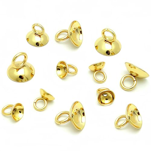 20 Stück Edelstahl-Anhängerhalter, Perlen, Endkappen, Verschluss, Charms, Verbinder, 4/6/8/10 mm für Perlenkappen, DIY-Schmuckherstellung, Goldfarbe, 8 mm 20 Stück Edelstahl-Anhängerhalter, Perlen, Endkappen, Verschluss, Charms, Verbinder, 4/6/8/10 mm für Perlenkappen, DIY-Schmuckherstellung, Goldfarbe, 8 mm von YFSHC
