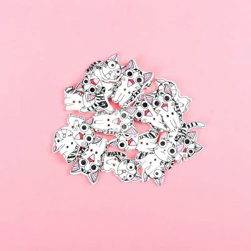 20 Stück Scrapbooking Holzknöpfe Gemischtes süßes Zuhause Katzenmuster Für Kunsthandwerk Handgefertigte Accessoires 18x32mm-Standard 20 Stück Scrapbooking Holzknöpfe Gemischtes süßes Zuhause Katzenmuster Für Kunsthandwerk Handgefertigte Accessoires 18x32mm-Standard von YFSHC