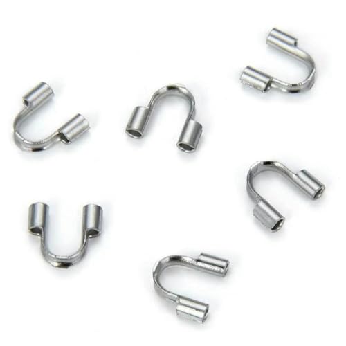 20 Stück U-förmiger Drahtschutzverschluss aus Edelstahl für Halsketten, Armbänder, Perlen, Schmuckherstellung, Zubehör, Edelstahl, Loch 0,7 mm von YFSHC