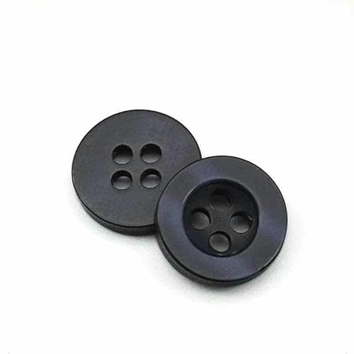 20 bis 150 Stück, 2,6 mm, perlmuttfarbener Knopf aus Kunstharz, echte Wellpappe, vier Ösen, breitkrempiger Perlmuttknopf, farbiges Hemdfutter, Marineblau, 150 Stück von YFSHC