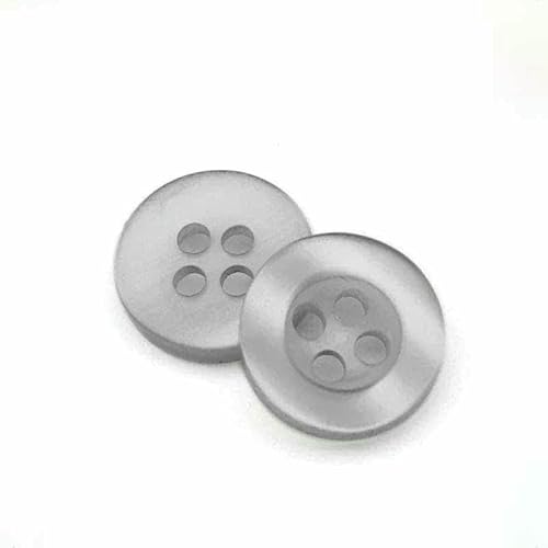 20 bis 150 Stück, 2,6 mm, perlmuttfarbener Knopf aus Kunstharz, echter Wellpappe, vier Ösen, breitkrempiger Perlmuttknopf, farbiges Hemdfutter, Grau, 100 Stück von YFSHC