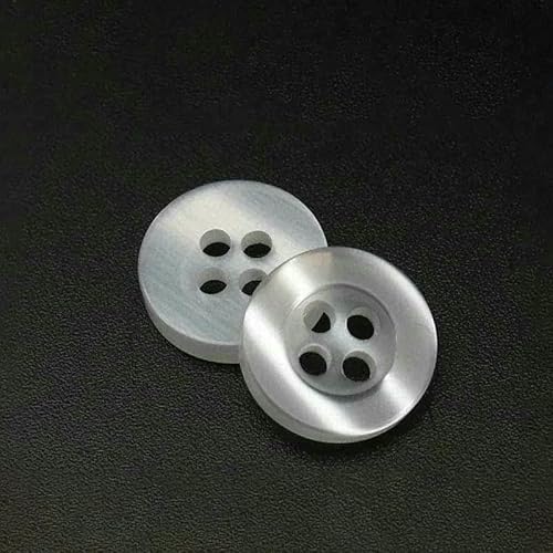 20 bis 150 Stück, 2,6 mm, perlmuttfarbener Knopf aus Kunstharz mit echter Wellpappe, vier Ösen, breitkrempiger Perlmuttknopf, farbiges Hemdfutter, Weiß, 20 Stück von YFSHC