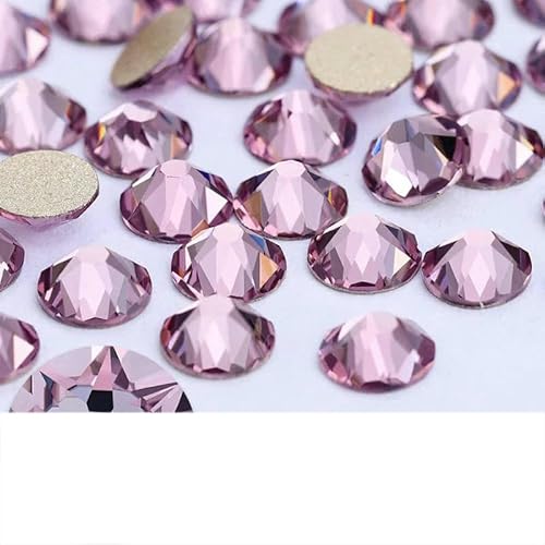 2088 Nicht-Hotfix-DIY-Kristall-Nagelkunst-Dekorationen, 8 große und 8 kleine Strass-Strasssteine, flache Rückseite, zum Aufkleben auf Nägel für Nagelkunst, Heller Amethyst von YFSHC