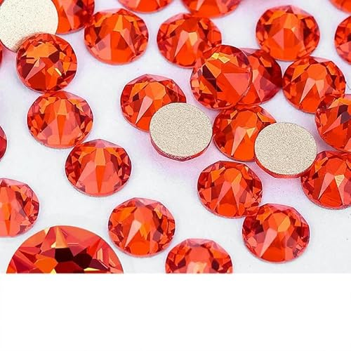2088 Nicht-Hotfix-DIY-Kristall-Nagelkunst-Dekorationen, 8 große und 8 kleine Strass-Strasssteine, flache Rückseite, zum Aufkleben auf Nägel für Nagelkunst, Helles Siam, SS von YFSHC