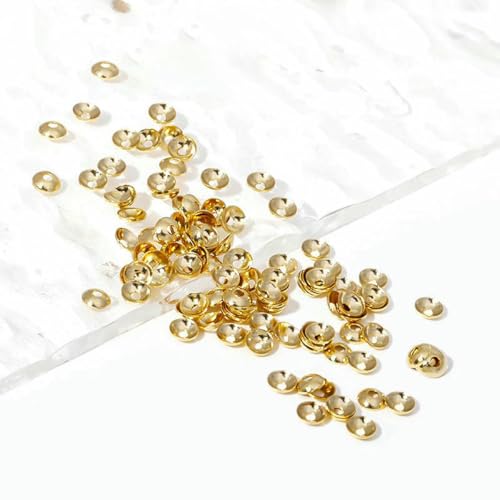 3,0 mm 4,0 mm 14 Karat vergoldete Messing-Perlenkappen, rund, für Halsketten, Armbänder, Schmuckherstellung, DIY-Zubehör, Perlen-Abstandskappen, 14 Karat vergoldet, 3,0 mm, 100 Stück 3,0 mm 4,0 mm 14 Karat vergoldete Messing-Perlenkappen, rund, für Halsketten, Armbänder, Schmuckherstellung, DIY-Zubehör, Perlen-Abstandskappen, 14 Karat vergoldet, 3,0 mm, 100 Stück von YFSHC