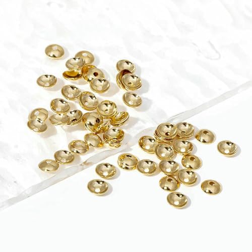 3,0 mm 4,0 mm 14 Karat vergoldete Messing-Perlenkappen, rund, für Halsketten, Armbänder, Schmuckherstellung, DIY-Zubehör, Perlen-Abstandskappen, 14 Karat vergoldet, 4,0 mm, 100 Stück 3,0 mm 4,0 mm 14 Karat vergoldete Messing-Perlenkappen, rund, für Halsketten, Armbänder, Schmuckherstellung, DIY-Zubehör, Perlen-Abstandskappen, 14 Karat vergoldet, 4,0 mm, 100 Stück von YFSHC