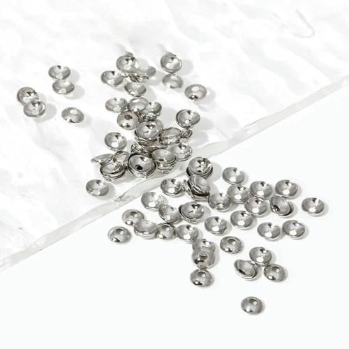 3,0 mm 4,0 mm 14 Karat vergoldete Messing-Perlenkappen, rund, für Halsketten, Armbänder, Schmuckherstellung, DIY-Zubehör, Perlen-Abstandskappen, rhodiniert, 3,0 mm, 50 Stück 3,0 mm 4,0 mm 14 Karat vergoldete Messing-Perlenkappen, rund, für Halsketten, Armbänder, Schmuckherstellung, DIY-Zubehör, Perlen-Abstandskappen, rhodiniert, 3,0 mm, 50 Stück von YFSHC