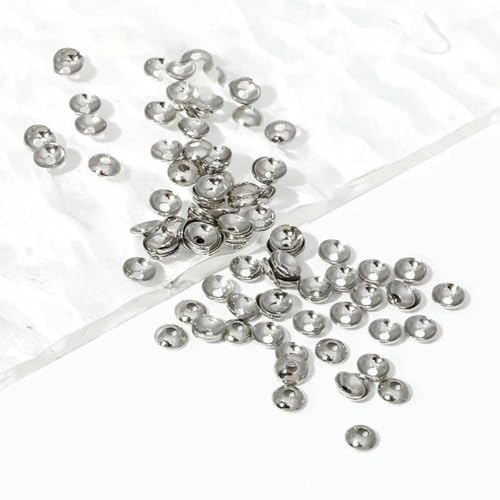 3,0 mm 4,0 mm 14 Karat vergoldete Messing-Perlenkappen, rund, für Halsketten, Armbänder, Schmuckherstellung, DIY-Zubehör, Perlen-Abstandskappen, rhodiniert, 3,0 mm, 50 Stück 3,0 mm 4,0 mm 14 Karat vergoldete Messing-Perlenkappen, rund, für Halsketten, Armbänder, Schmuckherstellung, DIY-Zubehör, Perlen-Abstandskappen, rhodiniert, 3,0 mm, 50 Stück von YFSHC