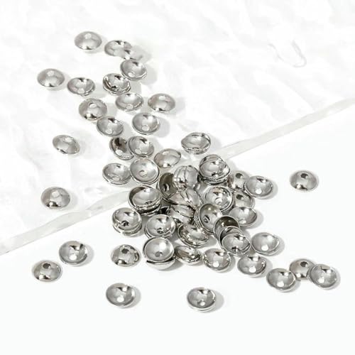 3,0 mm 4,0 mm 14 Karat vergoldete Messing-Perlenkappen, rund, für Halsketten, Armbänder, Schmuckherstellung, DIY-Zubehör, Perlen-Abstandskappen, rhodiniert, 4,0 mm, 100 Stück 3,0 mm 4,0 mm 14 Karat vergoldete Messing-Perlenkappen, rund, für Halsketten, Armbänder, Schmuckherstellung, DIY-Zubehör, Perlen-Abstandskappen, rhodiniert, 4,0 mm, 100 Stück von YFSHC