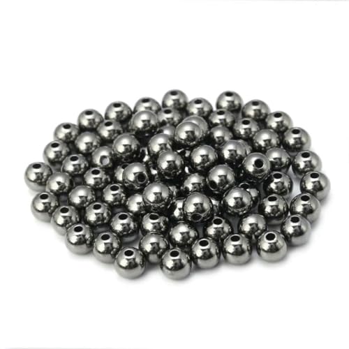 3–14,0 mm runde Abstandsperlen CCB Gold Silber Farbe glatte lose Kugelperlen für Armband DIY Schmuckherstellung Zubehör-Gunblack-8 mm 100 Stück 3–14,0 mm runde Abstandsperlen CCB Gold Silber Farbe glatte lose Kugelperlen für Armband DIY Schmuckherstellung Zubehör-Gunblack-8 mm 100 Stück von YFSHC