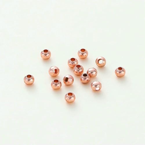 30–100 Stück 14 K/18 K vergoldetes Messing, 2/2,5/3/4/5/6 mm, Abstandsperlen zur Schmuckherstellung, Perlen, Zubehör, Beschläge – Roségold – 2 mm x 100 Stück 30–100 Stück 14 K/18 K vergoldetes Messing, 2/2,5/3/4/5/6 mm, Abstandsperlen zur Schmuckherstellung, Perlen, Zubehör, Beschläge – Roségold – 2 mm x 100 Stück von YFSHC